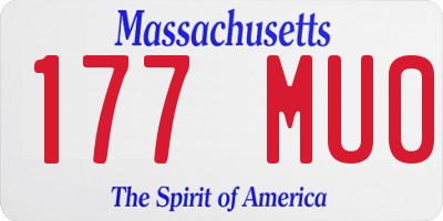 MA license plate 177MU0