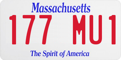 MA license plate 177MU1