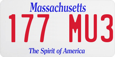 MA license plate 177MU3