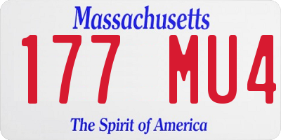 MA license plate 177MU4