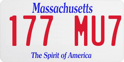 MA license plate 177MU7