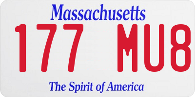 MA license plate 177MU8