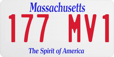 MA license plate 177MV1