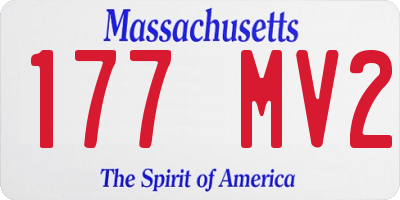 MA license plate 177MV2