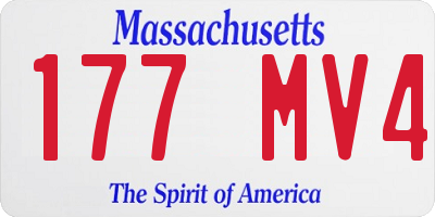 MA license plate 177MV4