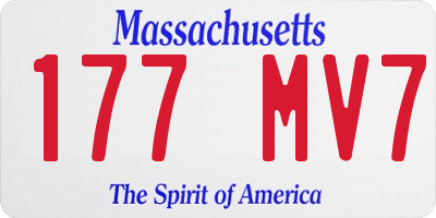 MA license plate 177MV7