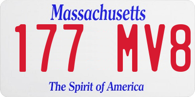 MA license plate 177MV8