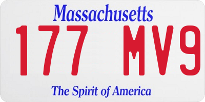 MA license plate 177MV9