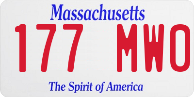 MA license plate 177MW0