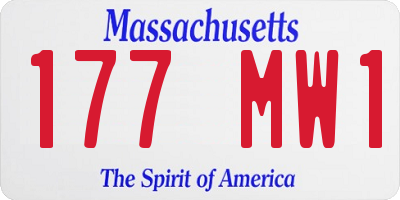 MA license plate 177MW1