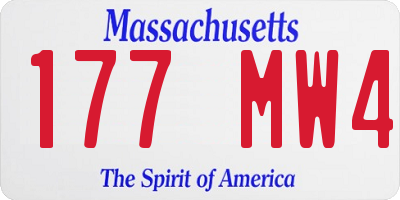 MA license plate 177MW4