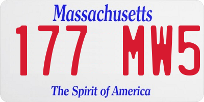 MA license plate 177MW5