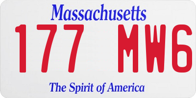 MA license plate 177MW6