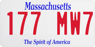 MA license plate 177MW7