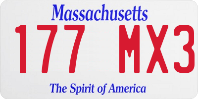 MA license plate 177MX3