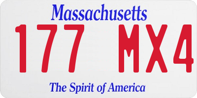 MA license plate 177MX4