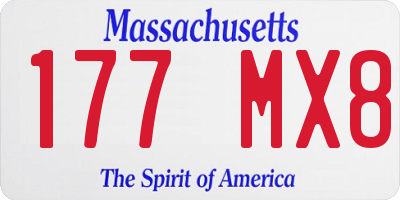 MA license plate 177MX8
