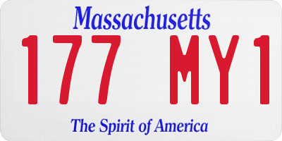 MA license plate 177MY1