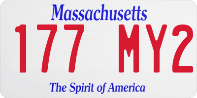 MA license plate 177MY2