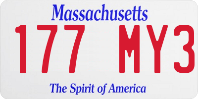 MA license plate 177MY3