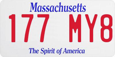 MA license plate 177MY8