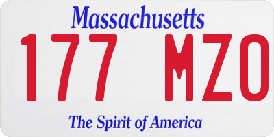 MA license plate 177MZ0