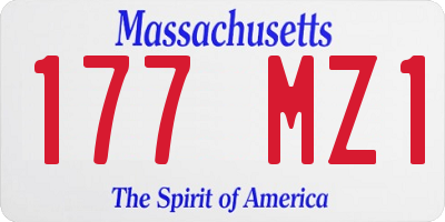 MA license plate 177MZ1
