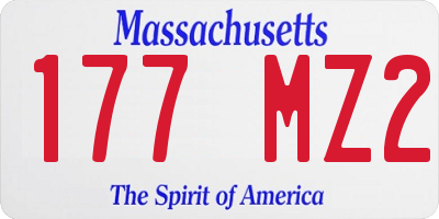 MA license plate 177MZ2