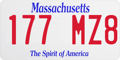MA license plate 177MZ8