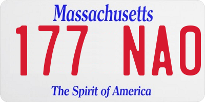 MA license plate 177NA0
