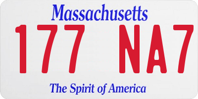 MA license plate 177NA7