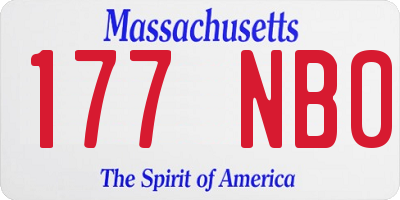 MA license plate 177NB0