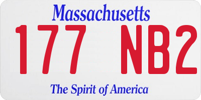 MA license plate 177NB2