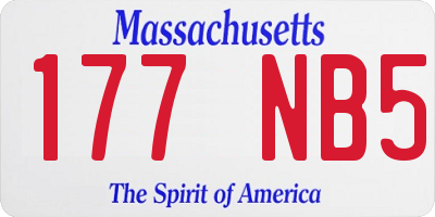 MA license plate 177NB5