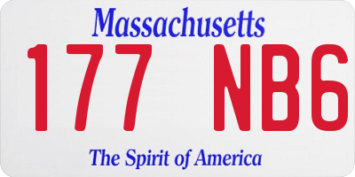 MA license plate 177NB6