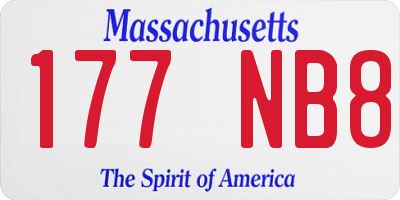 MA license plate 177NB8