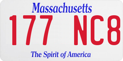 MA license plate 177NC8