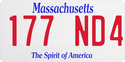 MA license plate 177ND4