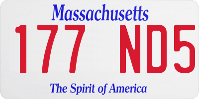 MA license plate 177ND5