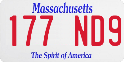 MA license plate 177ND9