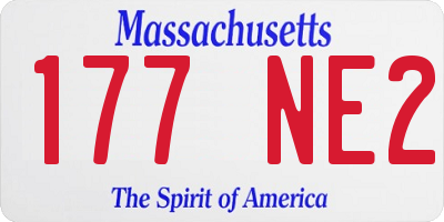 MA license plate 177NE2
