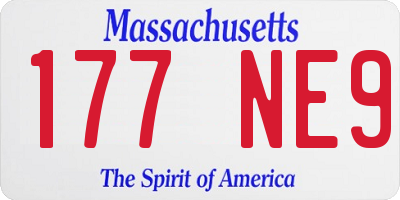 MA license plate 177NE9