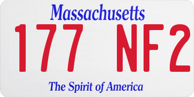 MA license plate 177NF2