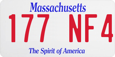 MA license plate 177NF4