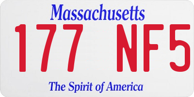 MA license plate 177NF5