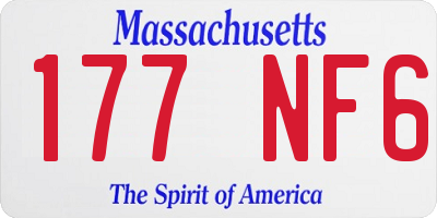 MA license plate 177NF6