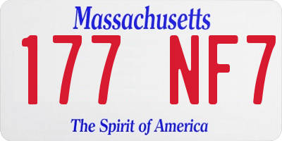 MA license plate 177NF7