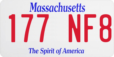 MA license plate 177NF8