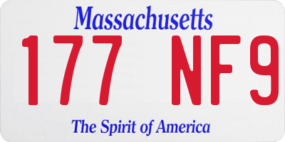 MA license plate 177NF9