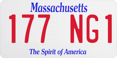 MA license plate 177NG1